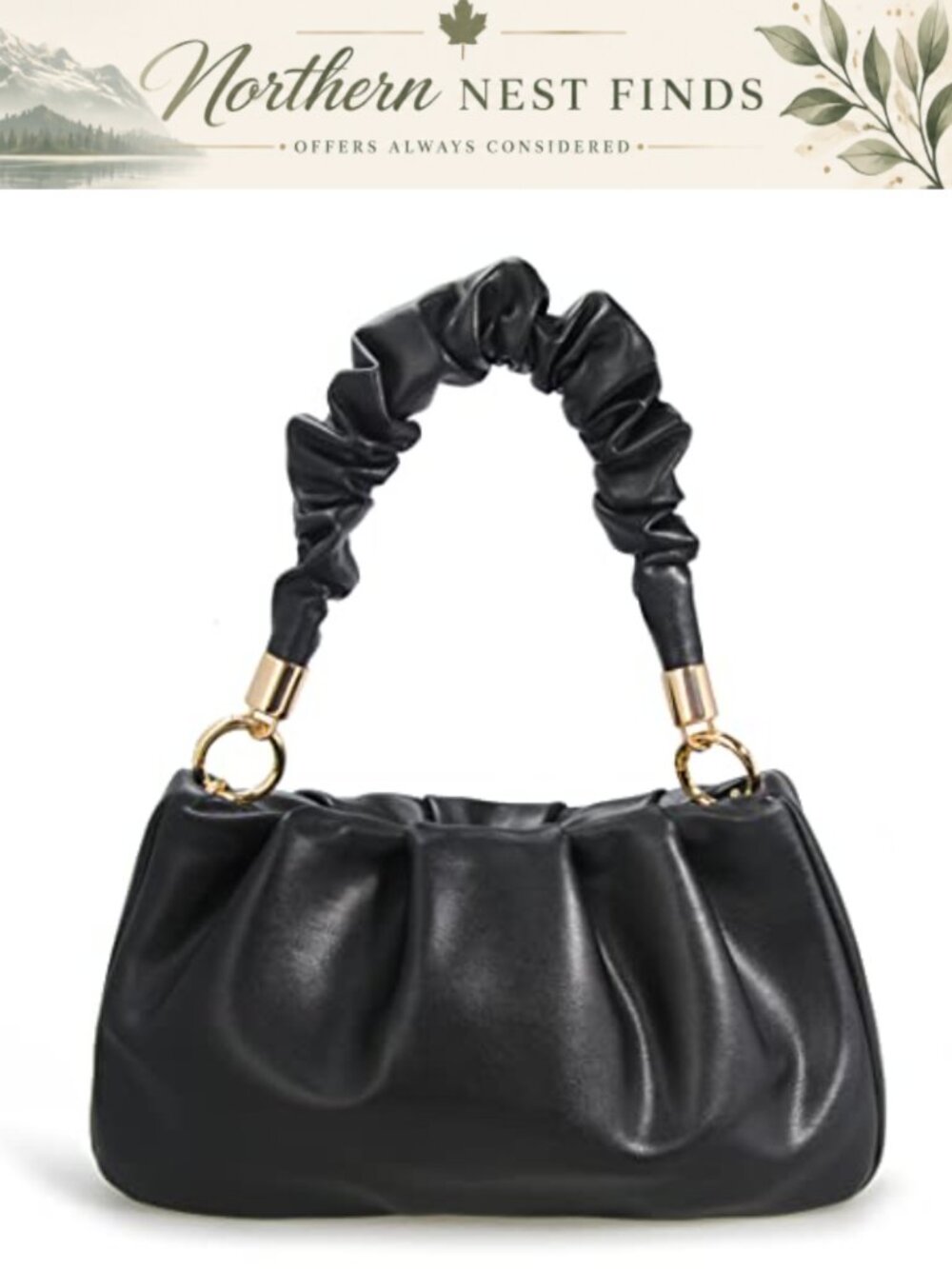 Vegan Leather Hobo Chain Crossbody Bag